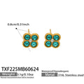 Teal CZ - Gold / Earrings