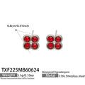 Red CZ Steel / Earrings