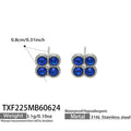 Sapphire Blue CZ  Steel / Earrings