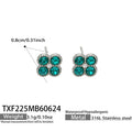 Teal CZ - Steel / Earrings