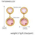 TXF508 – Pink Stone Gold Earrings