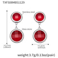 TXF508 – Red Stone Silver Earrings