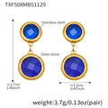 TXF508 – Blue Stone Gold Earrings
