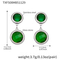 TXF508 – Green Stone Silver Earrings
