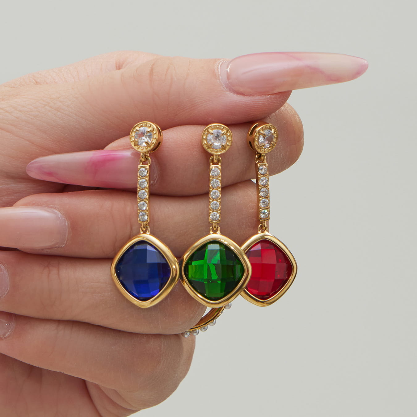 316L Stainless Steel Glass Stone Jewelry Set | Wholesale