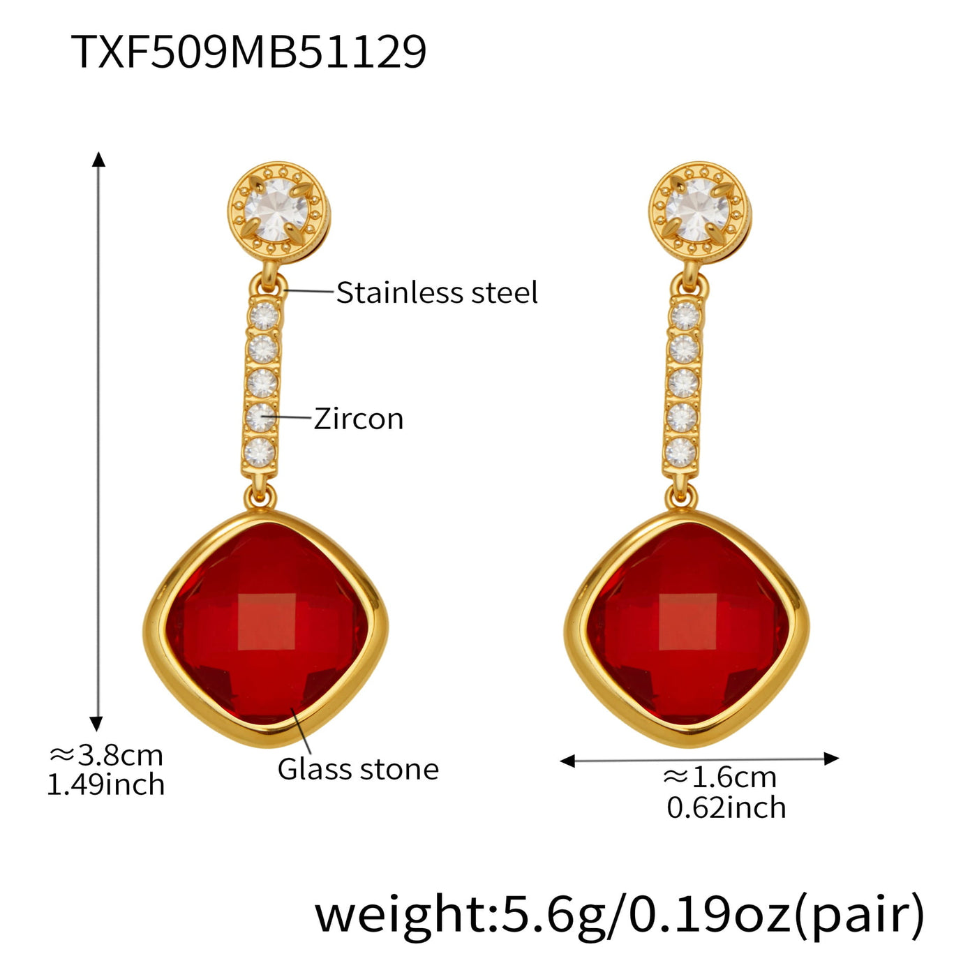 316L Stainless Steel Glass Stone Jewelry Set | Wholesale