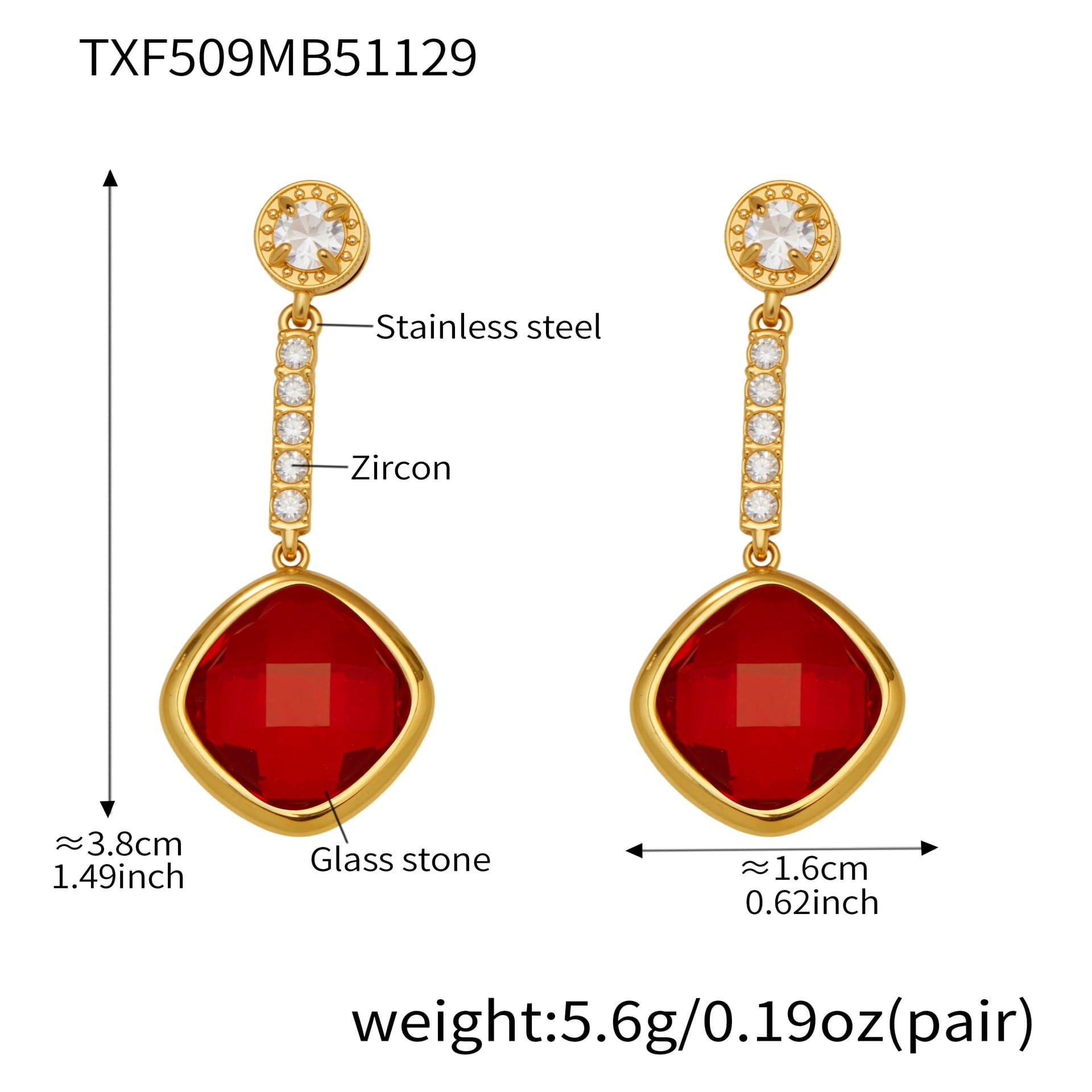 316L Stainless Steel Glass Stone Jewelry Set | Wholesale