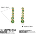 Green Zircon - Gold Tone / Drop Earrings