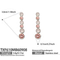 Pink Zircon - Steel Tone / Drop Earrings