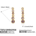 Purple Zircon - Gold Tone / Drop Earrings