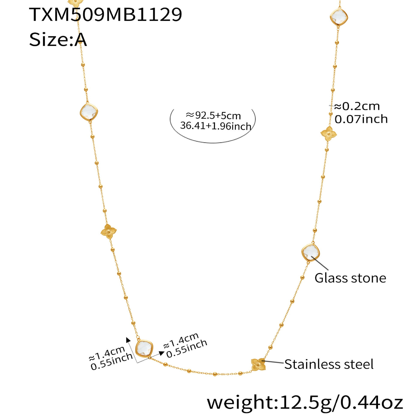 316L Stainless Steel Glass Stone Jewelry Set | Wholesale