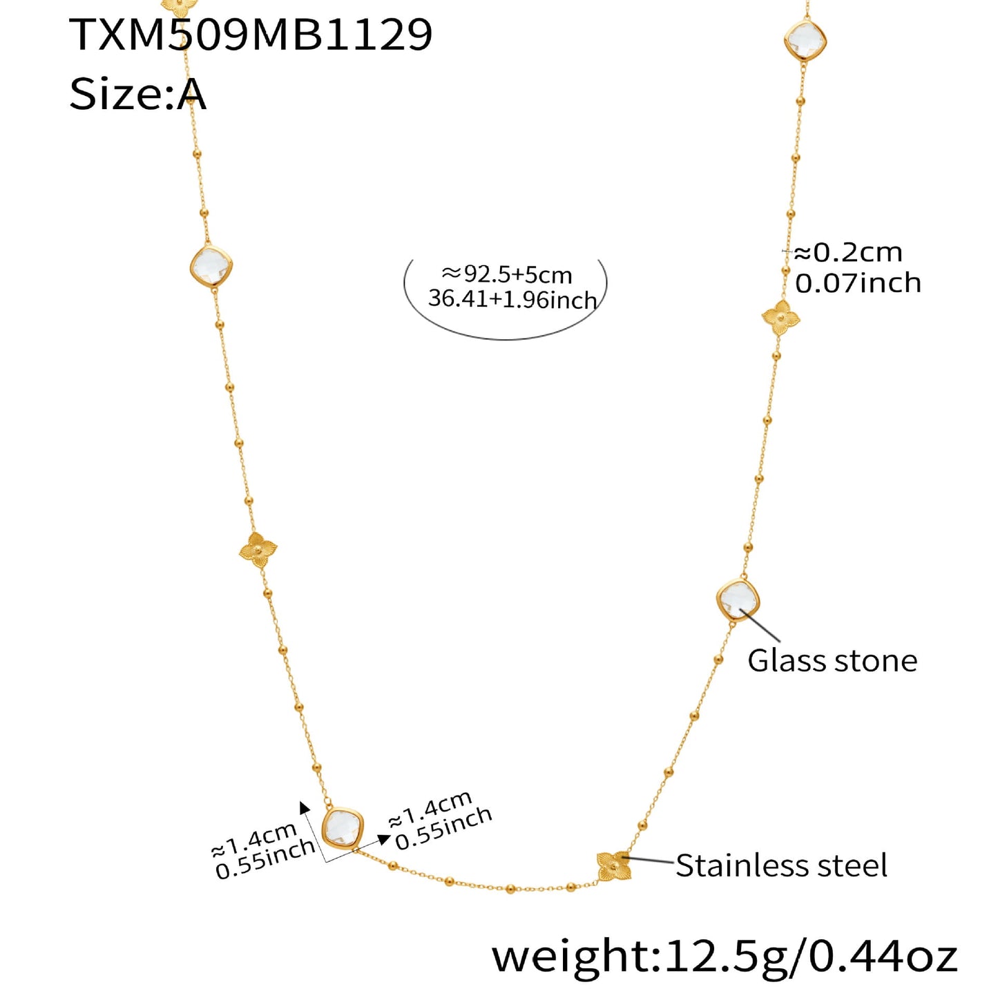 316L Stainless Steel Glass Stone Jewelry Set | Wholesale