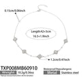 Necklace / TXP008 Four-Petal Flower Zircon / Steel / 42+5 cm