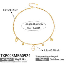 TXP023 gold charm necklace size guide 41.5 plus 5 cm