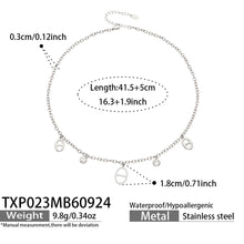TXP023 silver stainless steel charm necklace size guide 41.5 plus 5 cm