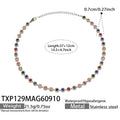 Necklace / TXP129 Multicolor Zircon / Steel