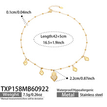 TXP158 gold-tone heart zircon charm necklace 42+5 cm size and product details