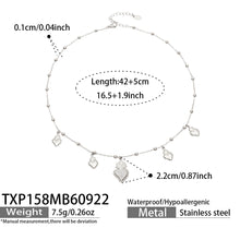TXP158 steel-tone heart zircon charm necklace 42+5 cm size and product details