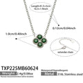 Dark Green CZ - Steel / Necklaces