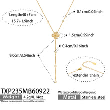 TXP235 four-petal flower zircon Y necklace 40+5 cm size and product details