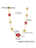 Rose Pink Resin Gold Necklace 47.5+5cm