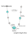 Green Resin Steel Necklace 47.5+5cm