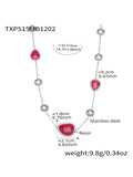 Rose Pink Resin Steel Necklace 47.5+5cm