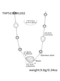 White Resin Steel Necklace 47.5+5cm
