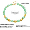 Necklace / Light Green Resin Gold / 46.5+5 cm
