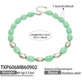 Necklace / Light Green Resin Steel / 46.5+5 cm