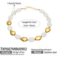 Necklace / White Resin Gold / 43+5 cm