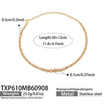 TXP610 pink zircon gold-tone necklace size details, 30+12 cm