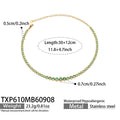 Necklace / Green Zircon / Gold / 30+12 cm