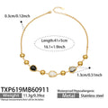 Necklace / Black Glass Stone / Gold / 41+5 cm