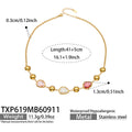Necklace / Pink Glass Stone / Gold / 41+5 cm