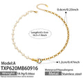 Necklace / TXP620 Model A Multicolor Zircon Freshwater Pearl - Gold / 42+5 cm