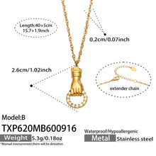 TXP620 Model B white zircon pendant necklace with 40+5 cm length details