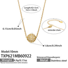 TXP621 10 mm zircon ball necklace 42+5 cm size and product details