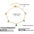 Anklet / Green Zircon / Steel / 5 cm