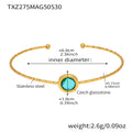 TXZ275- Golden Imported Czech Light Green Glass Stone Bracelet