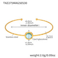TXZ275- Golden Imported Czech Light Blue Glass Stone Bracelet