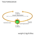 TXZ275- Golden Imported Czech Green Glass Stone Bracelet