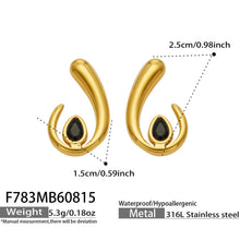 316L Stainless Steel 18K PVD Gold U-Shaped Zircon Ear Earrings made with 316L stainless steel and 18K PVD gold finish for wholesale jewelry buyers - image 13