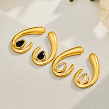 White Zircon U-Shaped Ear Earrings
