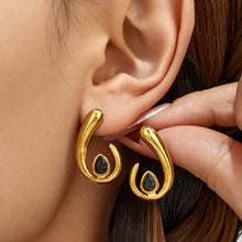 316L Stainless Steel 18K PVD Gold U-Shaped Zircon Ear Earrings made with 316L stainless steel and 18K PVD gold finish for wholesale jewelry buyers - image 7