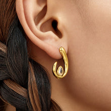 316L Stainless Steel 18K PVD Gold U-Shaped Zircon Ear Earrings made with 316L stainless steel and 18K PVD gold finish for wholesale jewelry buyers - image 9