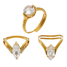 316L Stainless Steel 18K PVD Gold V-Shaped Zircon Open Ring made with 316L stainless steel and 18K PVD gold finish for wholesale jewelry buyers - image 12