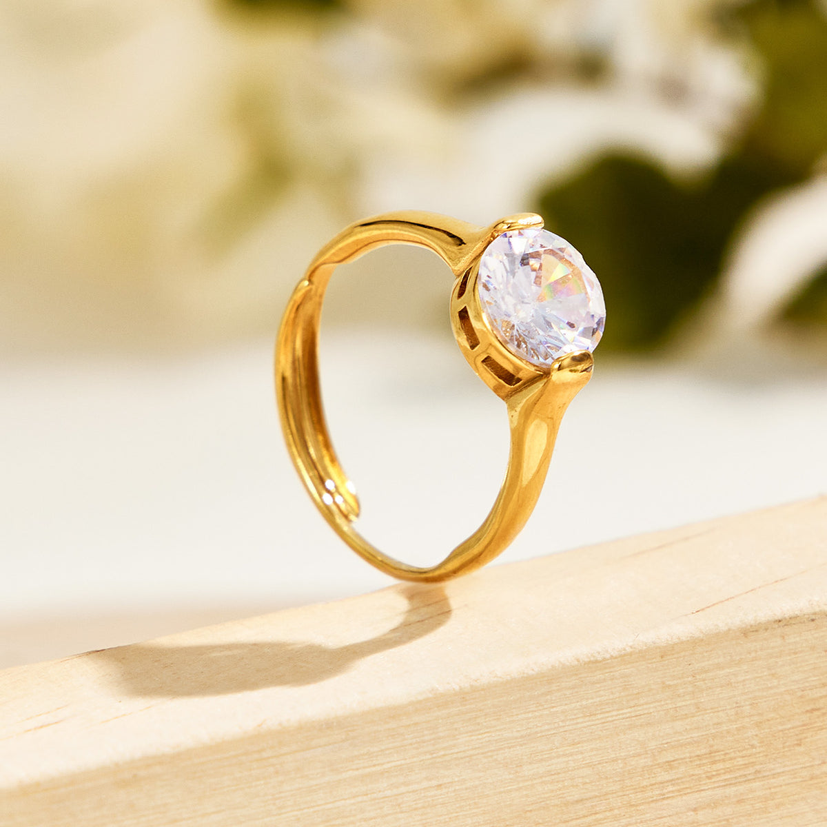 316L Stainless Steel 18K PVD Gold V-Shaped Zircon Open Ring made with 316L stainless steel and 18K PVD gold finish for wholesale jewelry buyers - image 15