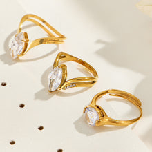 316L Stainless Steel 18K PVD Gold V-Shaped Zircon Open Ring made with 316L stainless steel and 18K PVD gold finish for wholesale jewelry buyers - image 17