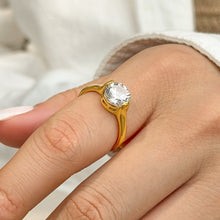 316L Stainless Steel 18K PVD Gold V-Shaped Zircon Open Ring made with 316L stainless steel and 18K PVD gold finish for wholesale jewelry buyers - image 5